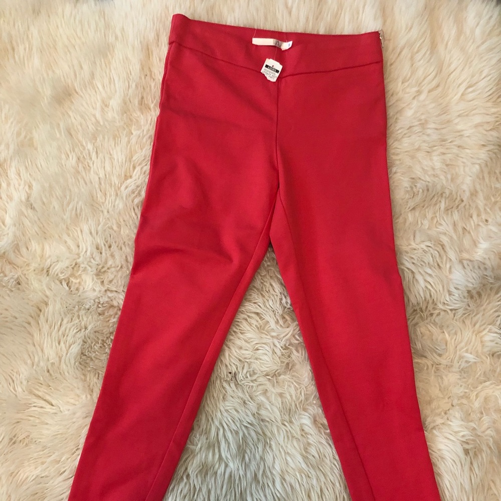 Coral high  waisted stretchy paints